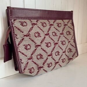 Charles of the Ritz, Vintage, Burgundy, Travel, Clutch, Pouch, Cosmetic, MCM